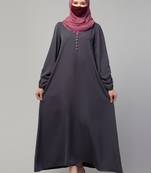 Simple yet stylish abaya in premium  stretchable praada fabric with fabric buttons