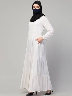 Multi layered abaya dress in rayon fabric for summers 5