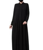 Bashariya-front open abaya dress with pin tucks