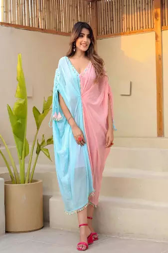 Half and half kaftaan dress