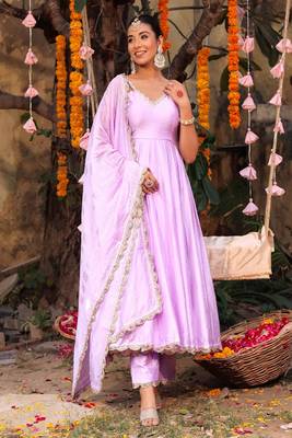 Lilac dream anarkali set 1