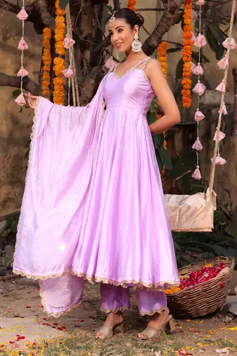 Lilac dream anarkali set