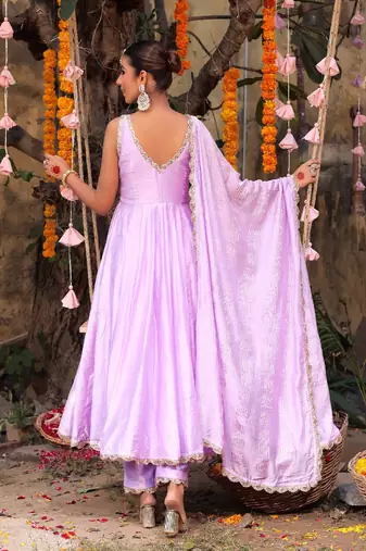 Lilac dream anarkali set