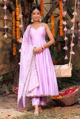 Lilac dream anarkali set 5