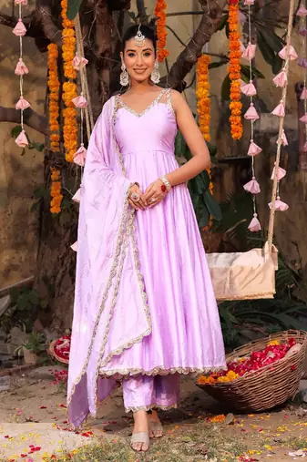 Lilac dream anarkali set
