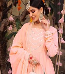 Peach anarkali set