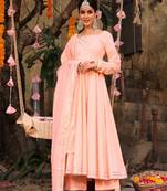 Peach anarkali set