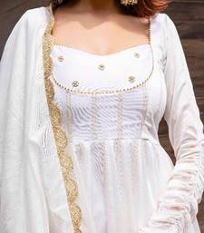 Prisha white chanderi suit