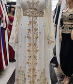 white Moroccan Dubai Kaftans Farasha Abaya Dress  Fancy Long Gowns