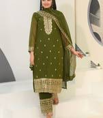 Beautiful Heavy Fox Georgette  Suit With Sequence Embroidered Work
