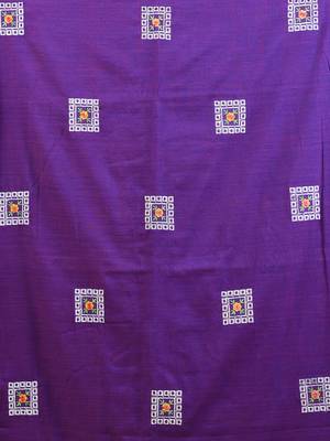 All over thread embroidery purple cotton saree 4