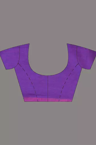 All over thread embroidery purple cotton saree