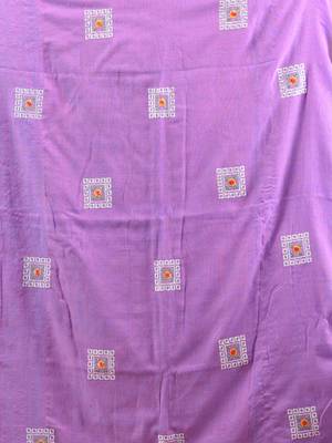 All over thread embroidery lilac dual tone cotton saree 4