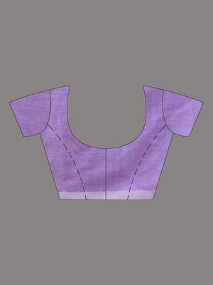 All over thread embroidery lilac dual tone cotton saree 5