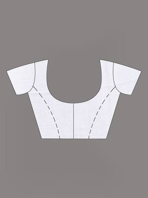 All over thread embroidery white cotton saree 5