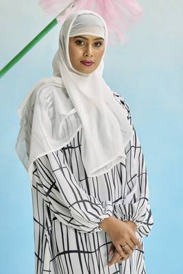 White Nida Stitched Burqas without Dupatta 1
