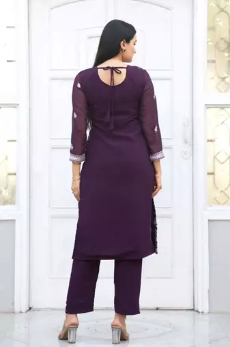 Beautiful Heavy Fox Georgette Suit With Sequence Embroidered Work