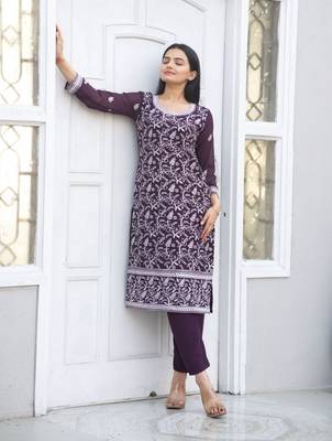Beautiful Heavy Fox Georgette Suit With Sequence Embroidered Work 3