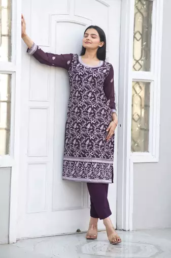 Beautiful Heavy Fox Georgette Suit With Sequence Embroidered Work