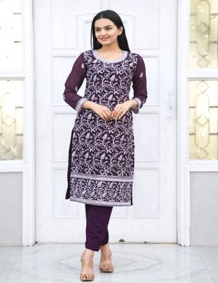 Beautiful Heavy Fox Georgette Suit With Sequence Embroidered Work 5