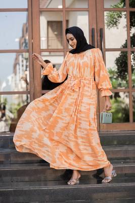 Camel DESIGN FANCY GEORGETTE PRINTED ABAYA 3