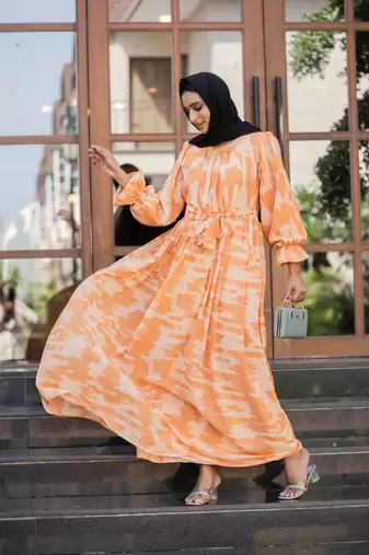 Camel DESIGN FANCY GEORGETTE PRINTED ABAYA