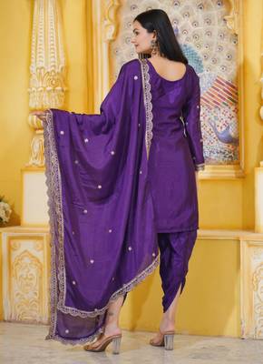 Heavy Chinon Suit With Sequence Embroidered Work 2