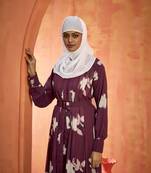 Coffee FANCY GEOERGETTE PRINTED ABAYA