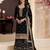 Black sequence embroidery stich work with heavy chinon semi-stitched sharara suit