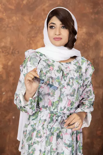 Green Fancy Georgette Printed ABAYA