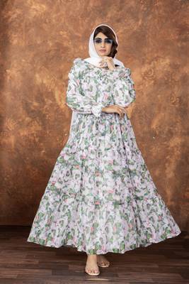 Green Fancy Georgette Printed ABAYA 1