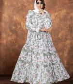 Green Fancy Georgette Printed ABAYA