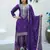 Heavy Chinon Suit With Sequence Embroidered Work
