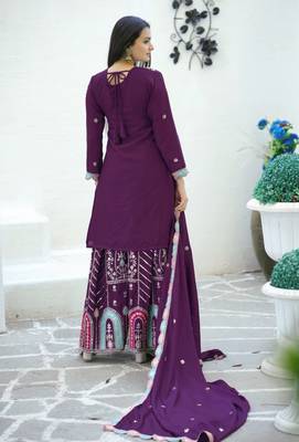 Heavy Chinon Suit With Sequin Embroidered Work 2