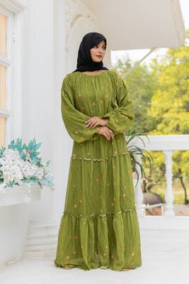 Mehendi FANCY GEORGETTE PRINTED ABAYA 2