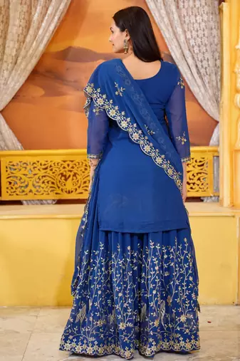 Heavy Fox Georgette Suit With Sequence Embroidered Work
