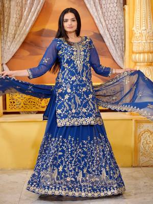 Heavy Fox Georgette Suit With Sequence Embroidered Work 5