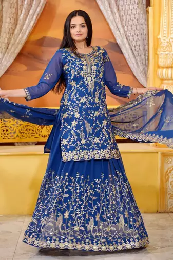 Heavy Fox Georgette Suit With Sequence Embroidered Work