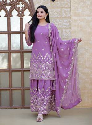 Heavy Fox Georgette Suit With Sequin Embroidered Work 1