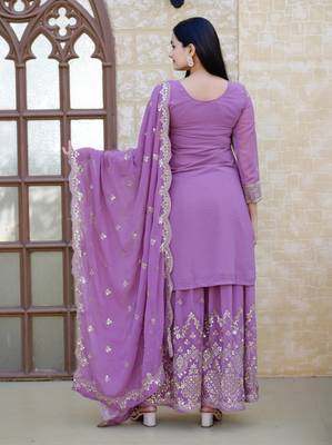 Heavy Fox Georgette Suit With Sequin Embroidered Work 2