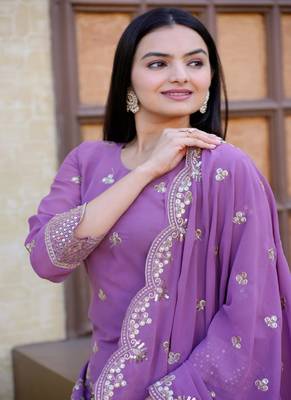 Heavy Fox Georgette Suit With Sequin Embroidered Work 3