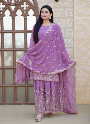 Heavy Fox Georgette Suit With Sequin Embroidered Work 5