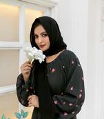 black Georgette Burqa without Hijab