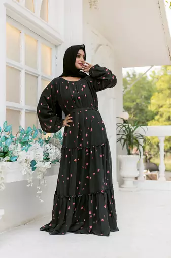 black Georgette Burqa without Hijab 