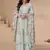Light sky blue chinon silk embroidered Palazzo suit