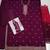 Wine sequence embroidery stich work with heavy vichitra semi-stitched sharara suit