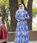 Women's Blue Georgette Abaya Dress 