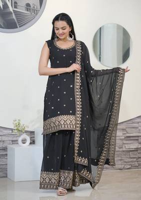 Heavy Fox Georgette Suit With Sequin Embroidered Work 1