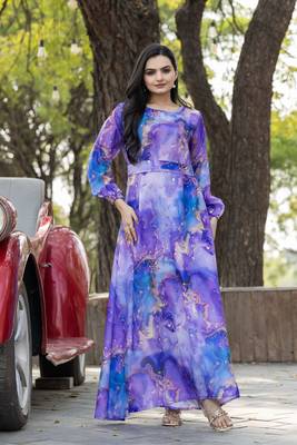 Lavender Nida Abaya Dress  for Women 3