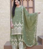 Beautiful Heavy Fox Georgette Suit With Sequin Embroidered Work